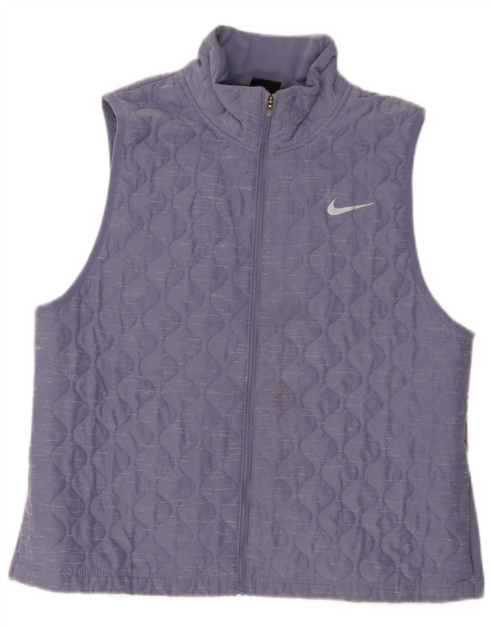 Женский стеганый жилет для бега Nike UK 16, большой фиолетовый полиэстер