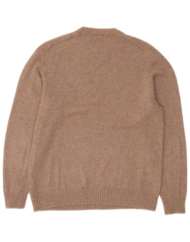 Мужской джемпер с круглым вырезом Zara, средний коричневый полиэстер