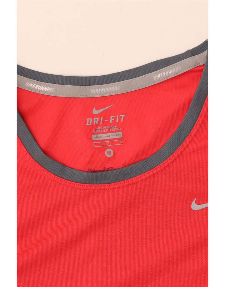 Женская футболка NIKE Dri Fit Top UK 12, средний красный цвет с блоками