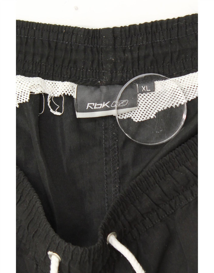 Мужские спортивные шорты REEBOK с графическим рисунком XL, черные, полиэстер с цветными блоками