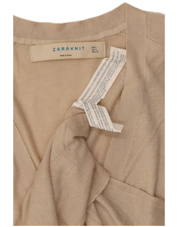 Женский кардиган ZARA UK 10, маленький размер, вискоза кремового цвета