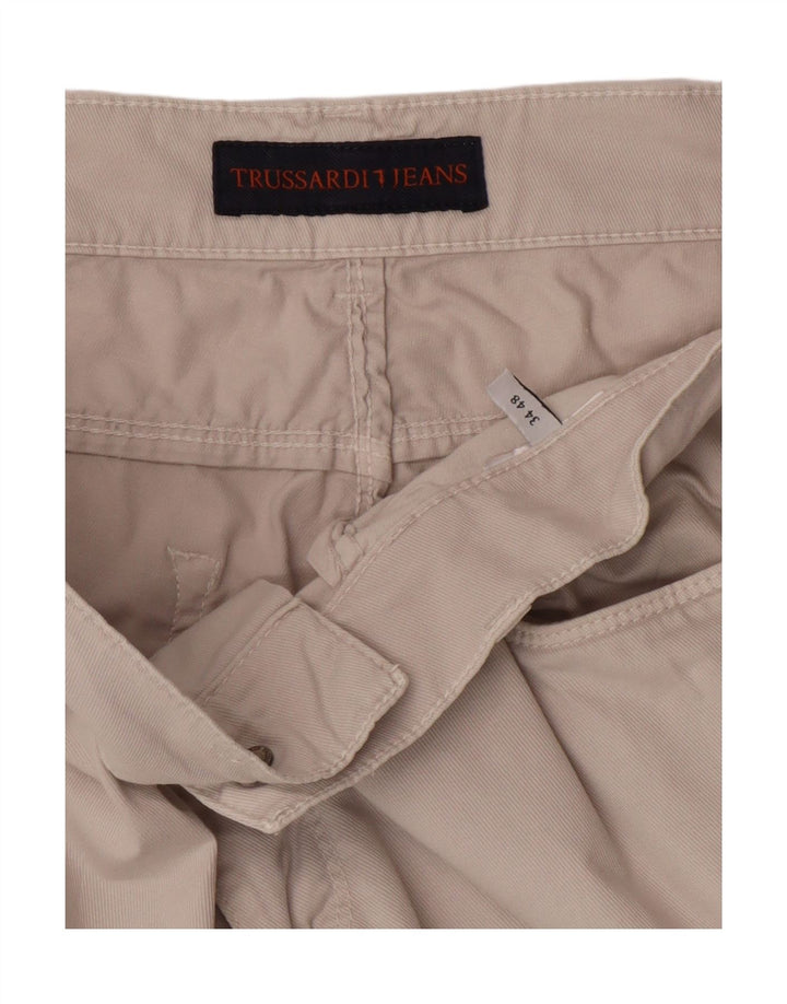 TRUSSARDI Mens Straight Capri Trousers W34 L23 Grey