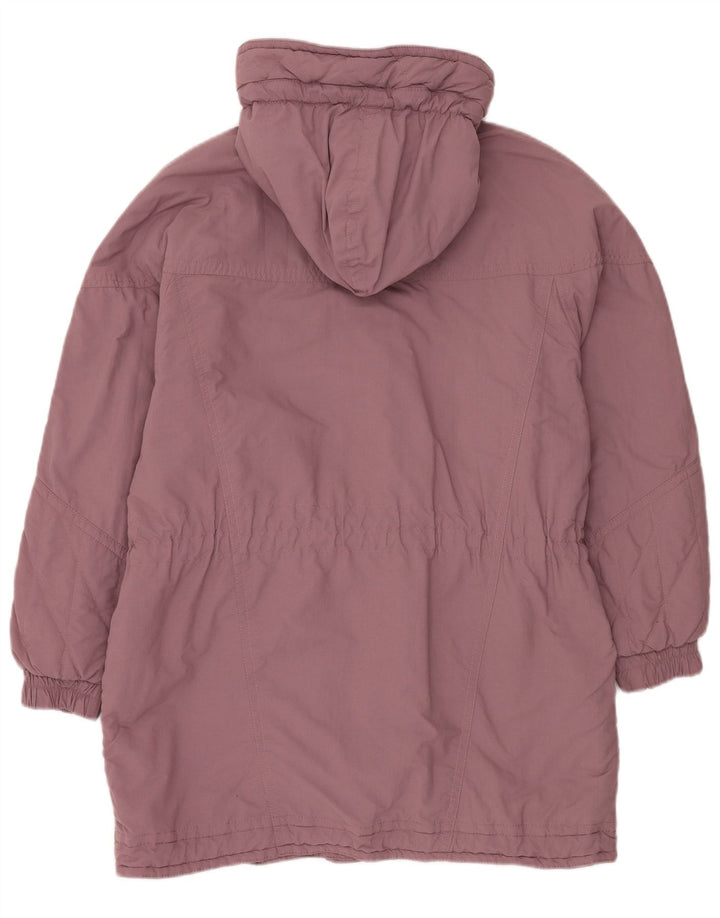 ВИНТАЖНАЯ женская ветровка с капюшоном EU 42, большой фиолетовый полиэстер