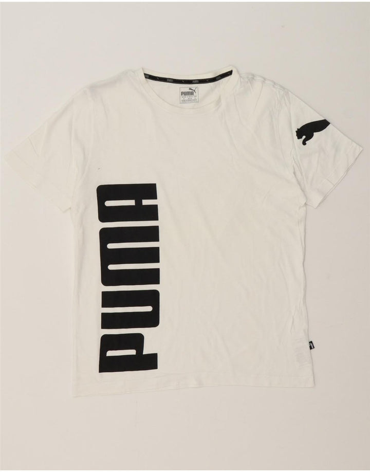 PUMA Mens Graphic T-Shirt Top Medium White Cotton Vintage Puma and Second-Hand Puma from Messina Hembry 