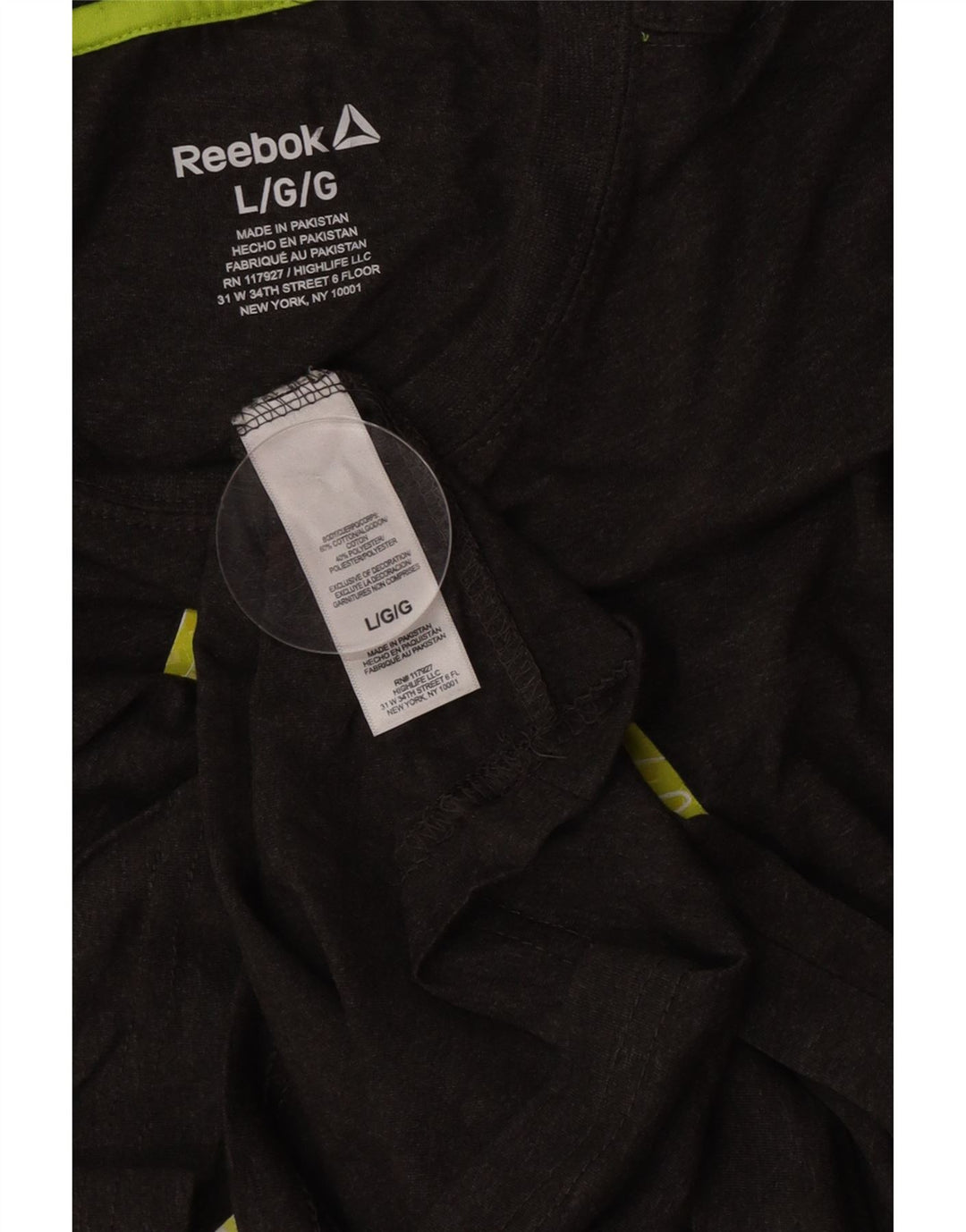 Мужская футболка с рисунком Reebok, большой серый хлопок
