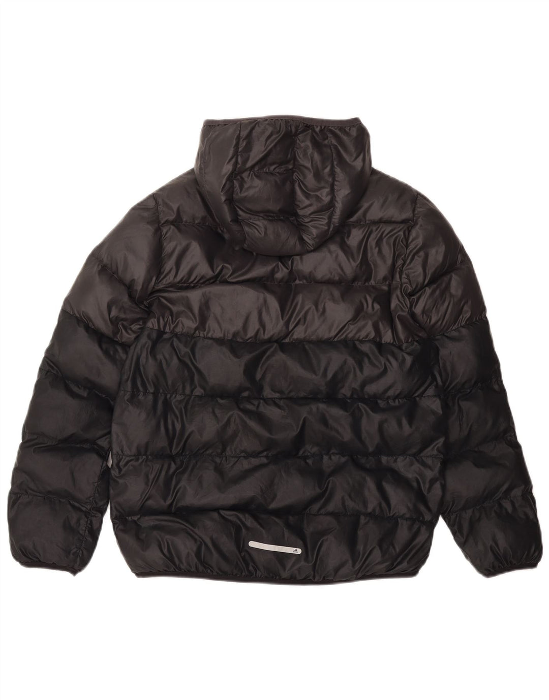 Утепленная куртка ADIDAS для мальчиков с капюшоном 13-14 лет, черный полиэстер с цветными блоками