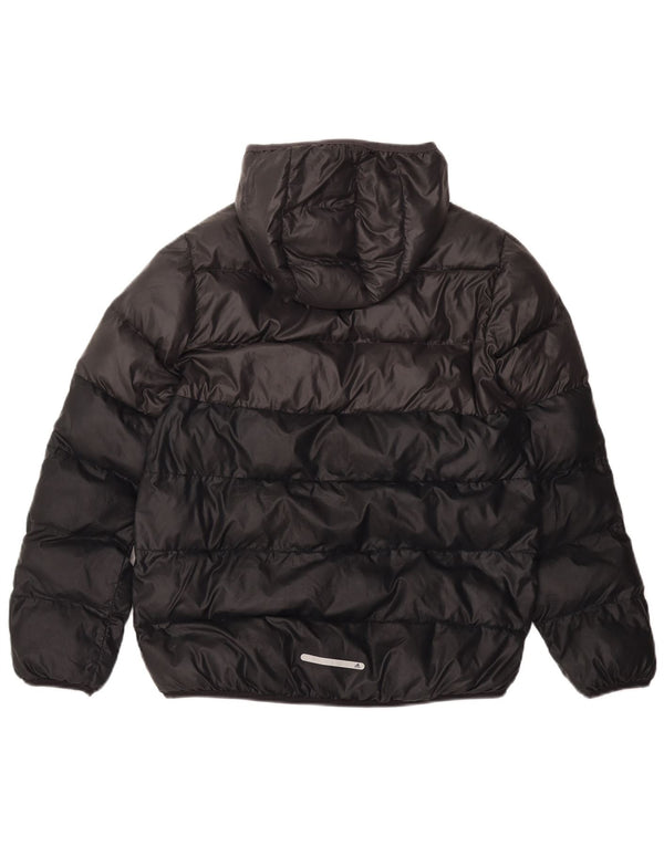 Утепленная куртка ADIDAS для мальчиков с капюшоном 13-14 лет, черный полиэстер с цветными блоками