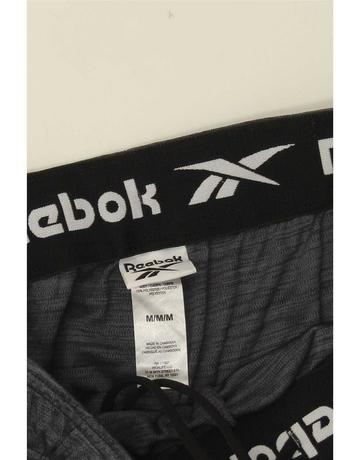 Reebok Мужские спортивные шорты из полиэстера среднего серого цвета