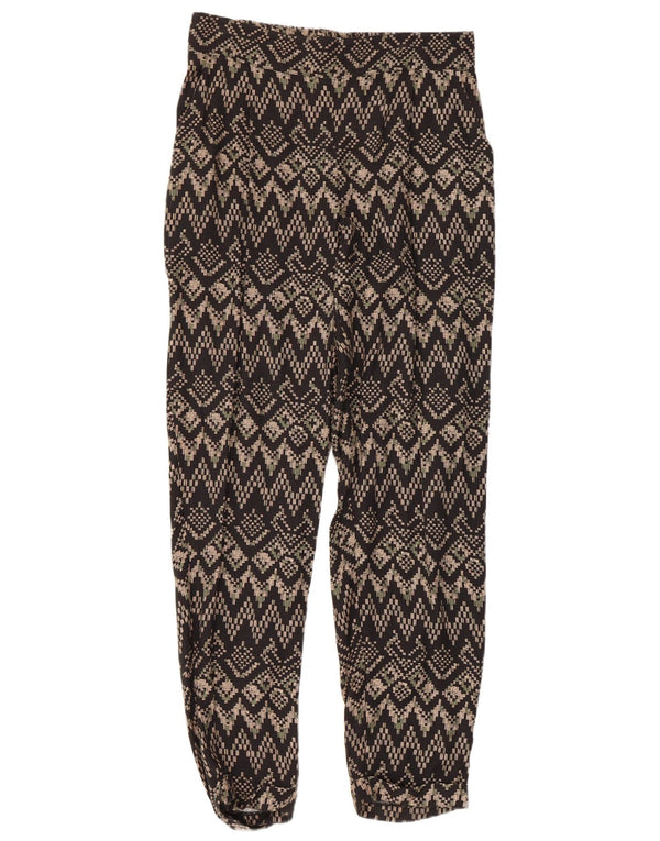 MONSOON Женские повседневные брюки UK 10 Small W28 L27 Черные с геометрическим рисунком