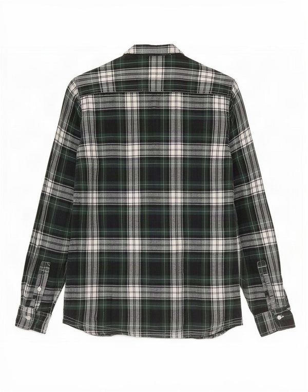 Женская фланелевая рубашка PEPE Jeans UK 14, хлопковая ткань в зеленую клетку среднего размера