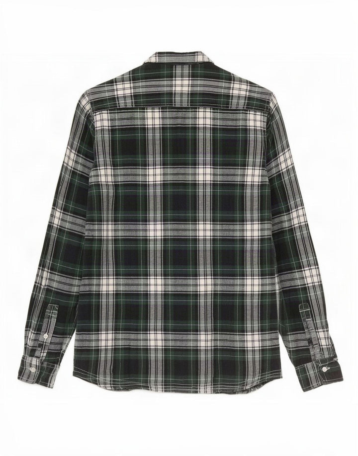 Женская фланелевая рубашка PEPE Jeans UK 14, хлопковая ткань в зеленую клетку среднего размера