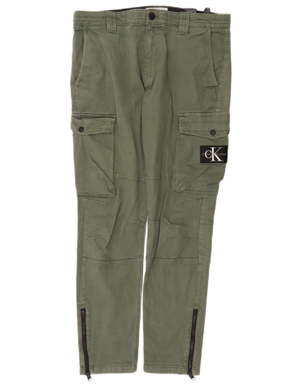 Мужские прямые брюки карго Calvin Klein W32 L30, зеленый хлопок