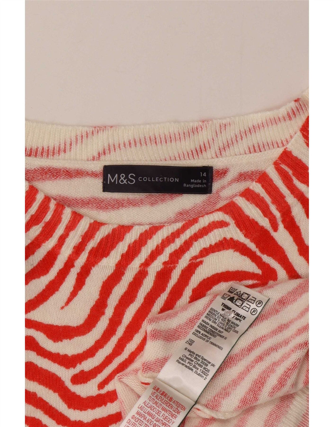 Женский джемпер с вырезом «лодочка» Marks & Spencer UK 14, средний красный