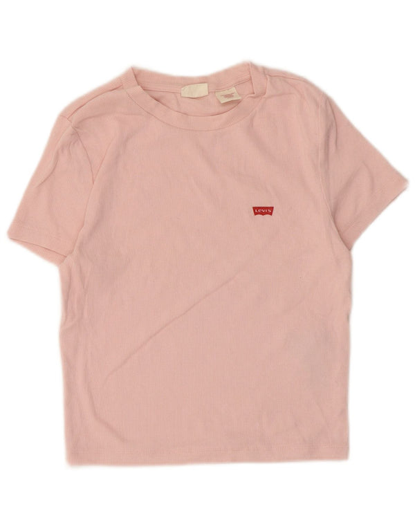 Женская укороченная футболка Levi's Top UK 8, маленький розовый хлопок