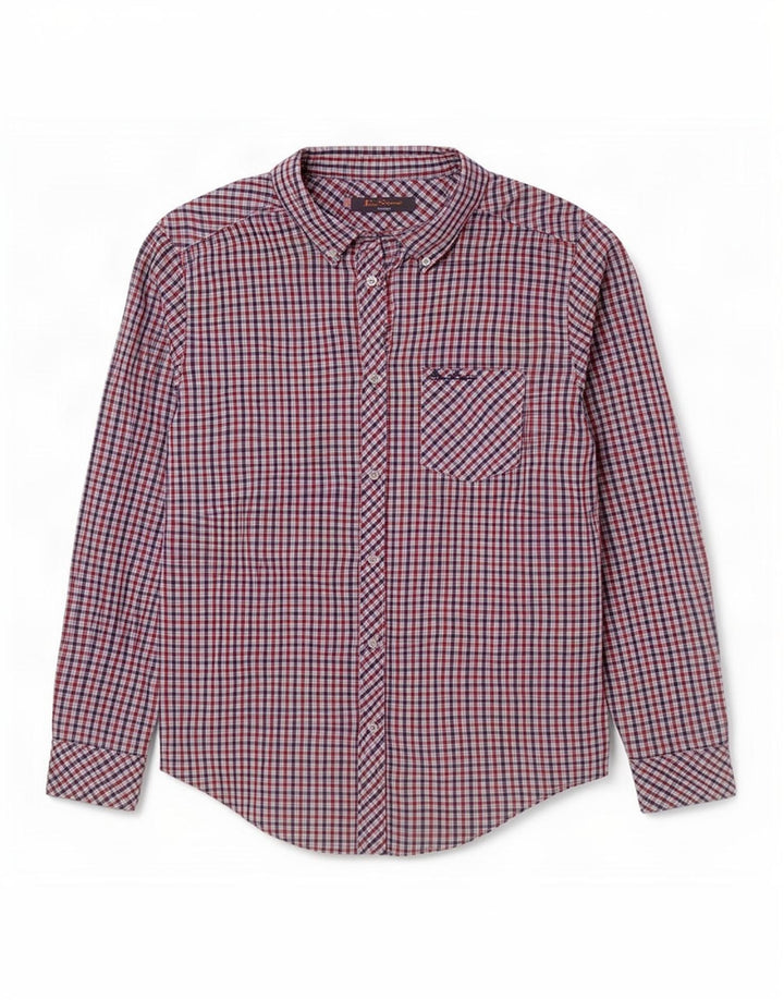 Мужская рубашка Heritage Ben Sherman, большая красная клетка, хлопок