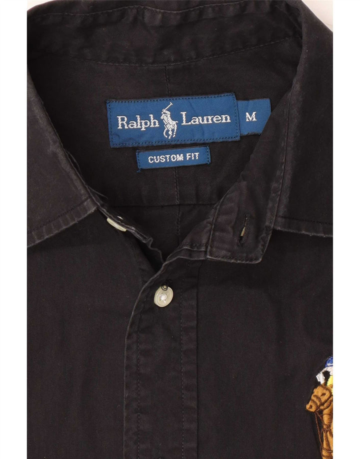 Мужская рубашка на заказ Ralph Lauren среднего размера, черный хлопок