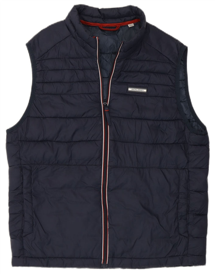 Мужской утепленный жилет Jack & Jones UK 36, маленький темно-синий