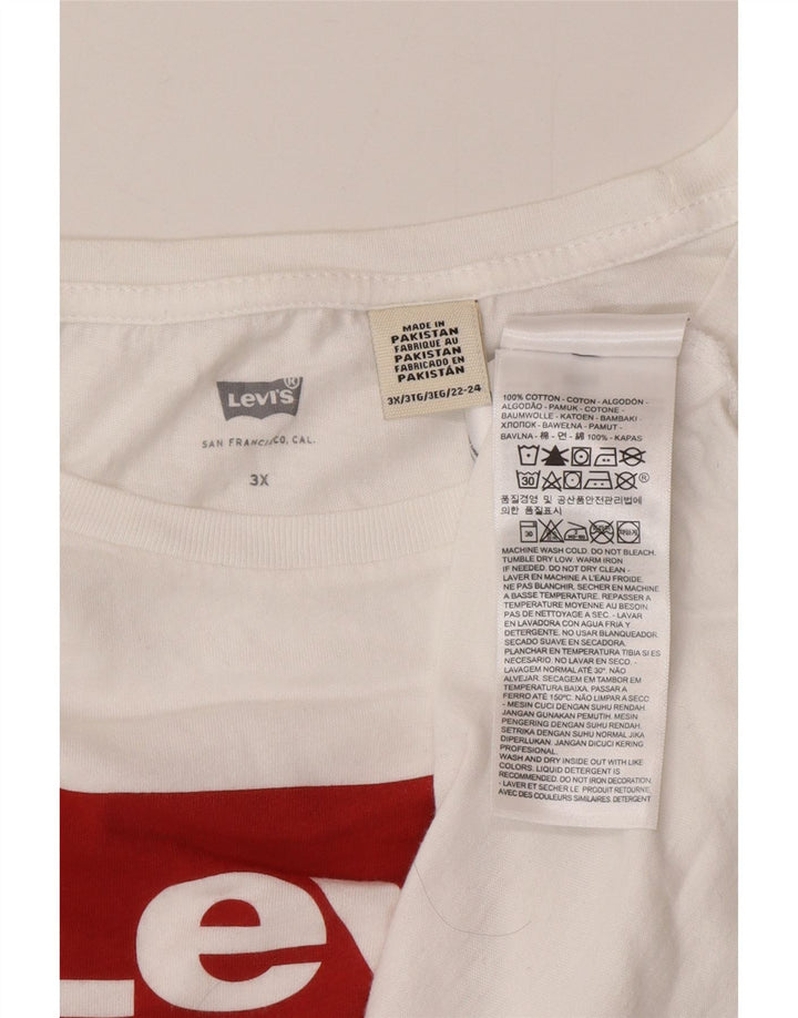 Мужская футболка с рисунком Levi's, топ 3XL, белый хлопок