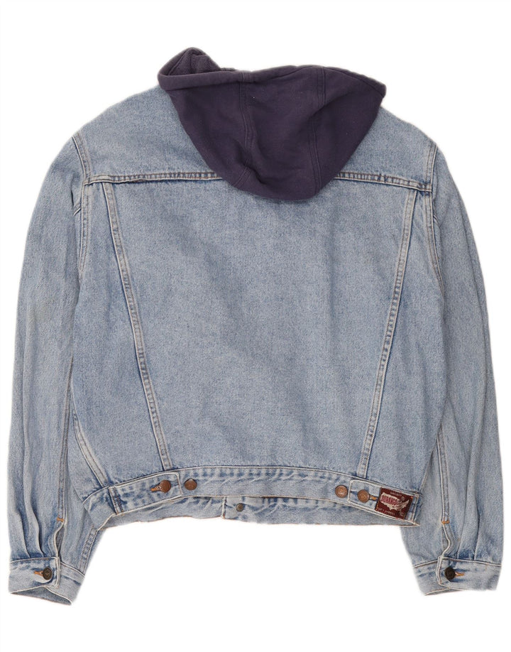 Мужская джинсовая куртка DURANGO с капюшоном UK 40, большая синяя, хлопок с цветными блоками