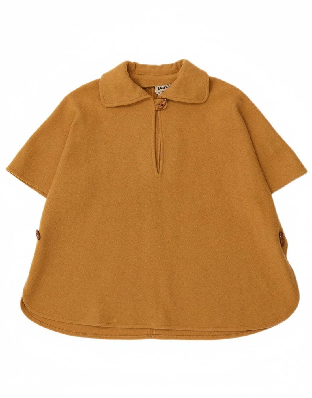 DERETA Womens Oversized Short Sleeve Poncho Coat UK 14 Large  Beige Wool