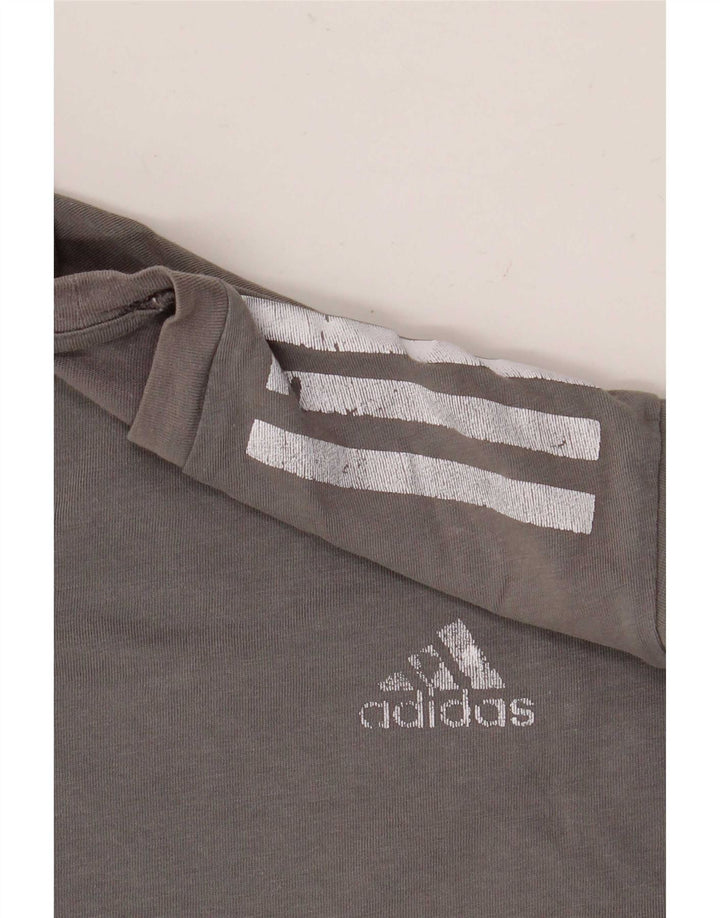 Мужская футболка Adidas Top среднего серого цвета из хлопка