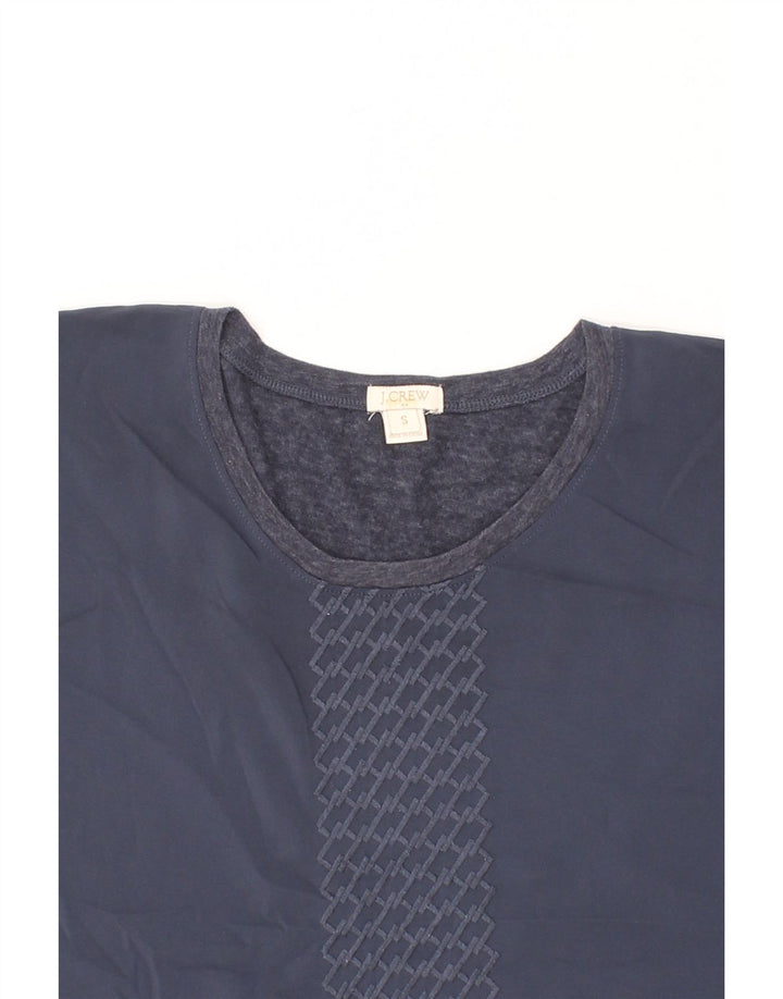 J. CREW Womens T-Shirt Top UK 10 Small Navy Blue Polyester Vintage J. Crew and Second-Hand J. Crew from Messina Hembry 