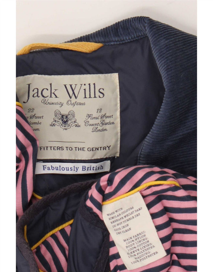 Женская стеганая куртка Jack Wills UK 14, средний темно-синий нейлон