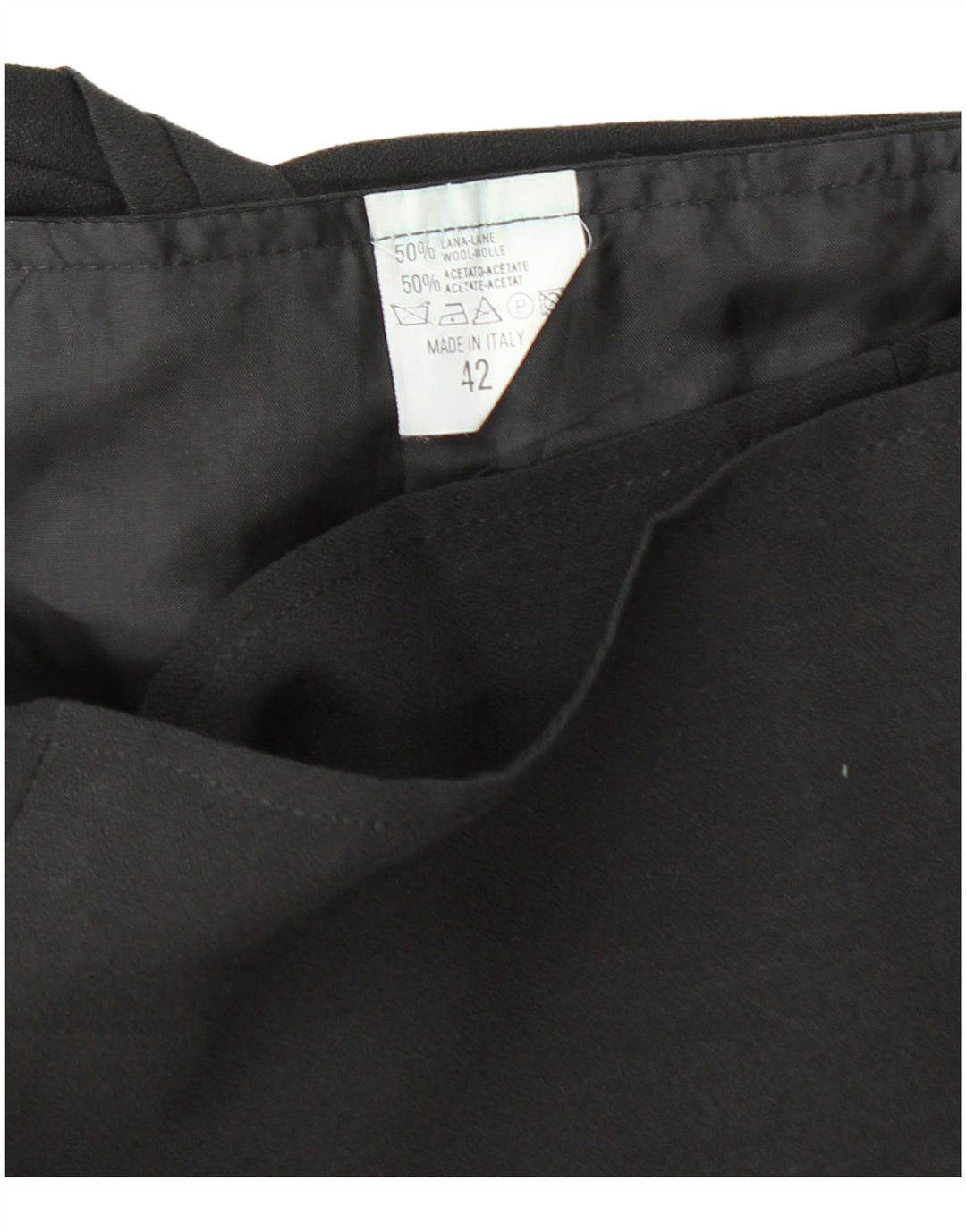 Женская мини-юбка с запахом VINTAGE IT 42 Medium W26 Черная шерсть