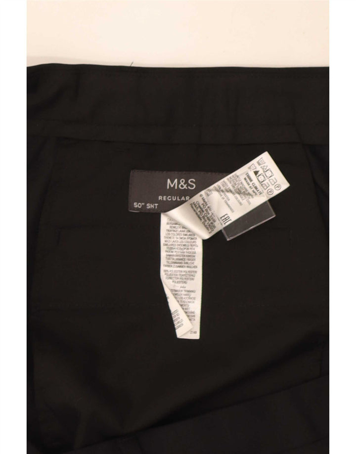 Мужские брюки чиносы Marks & Spencer стандартного кроя W50 L29, черный полиэстер