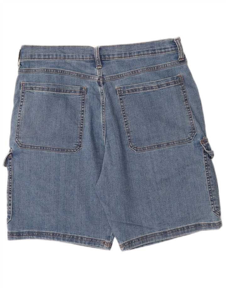 WRANGLER Mens Cargo Denim Shorts W33 Medium Blue Cotton