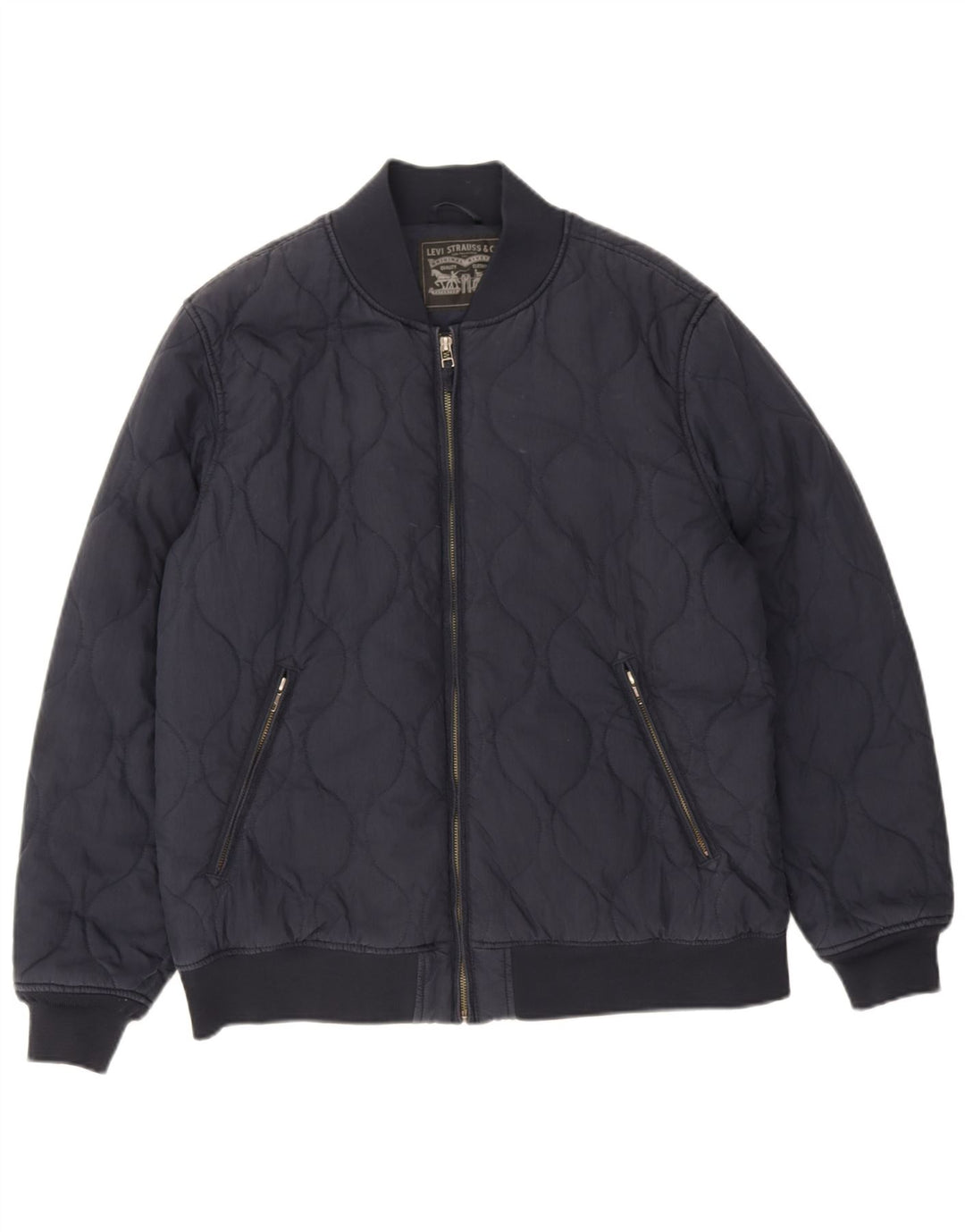 Мужская утепленная куртка-бомбер Levi's UK 42 XL, темно-синий, хлопок