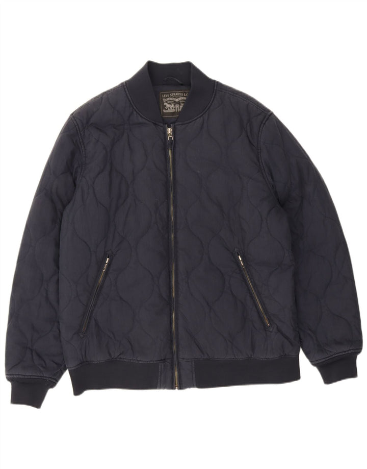 Мужская утепленная куртка-бомбер Levi's UK 42 XL, темно-синий, хлопок