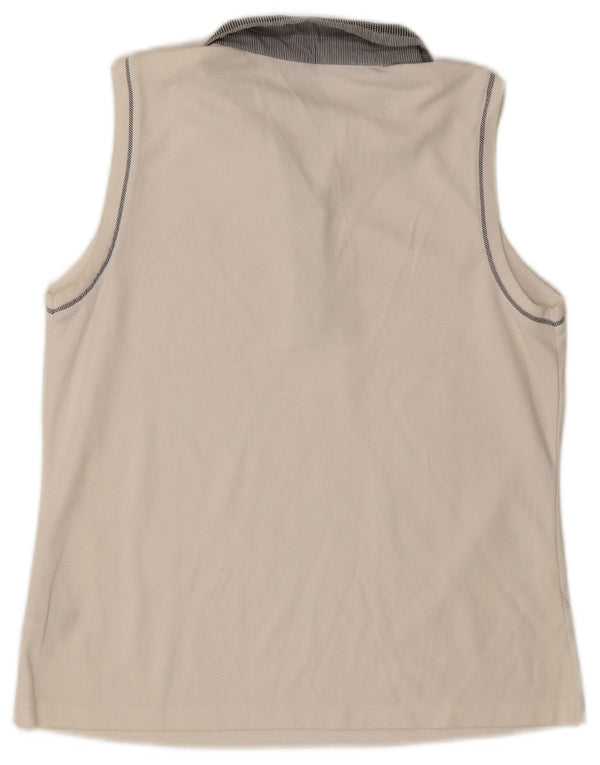 Женская рубашка поло без рукавов IZOD UK 14, большой белый хлопок