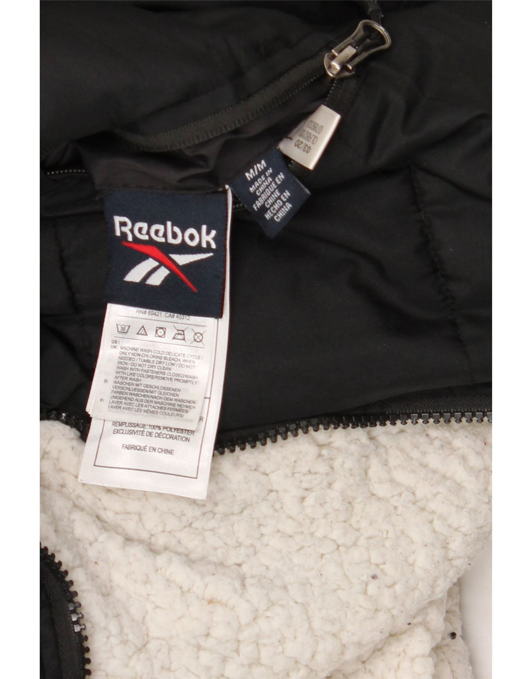 Женская двусторонняя стеганая куртка Reebok UK 14, средний черный полиэстер