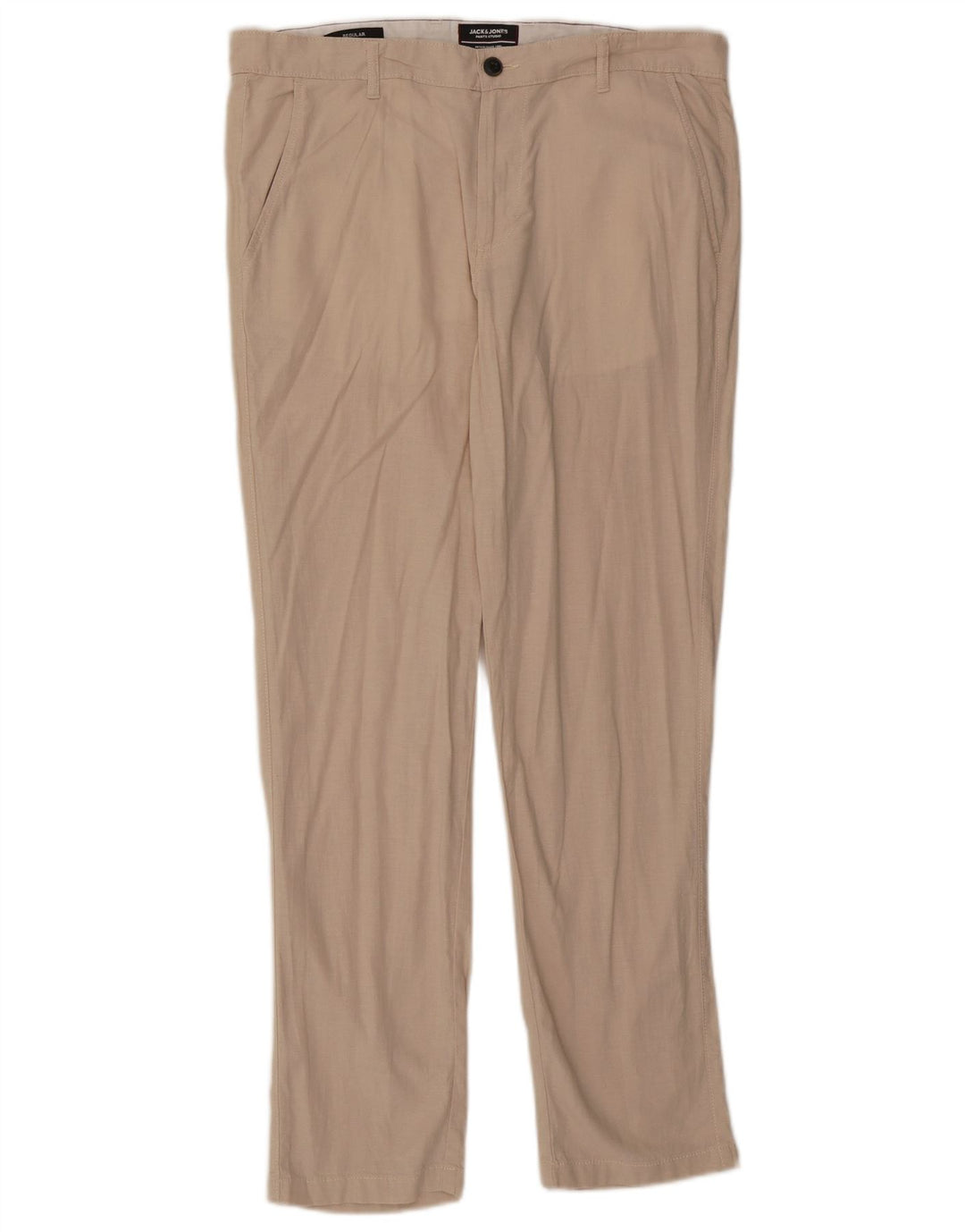 Мужские брюки Jack & Jones Straight Regular W34 L32, бежевый хлопок