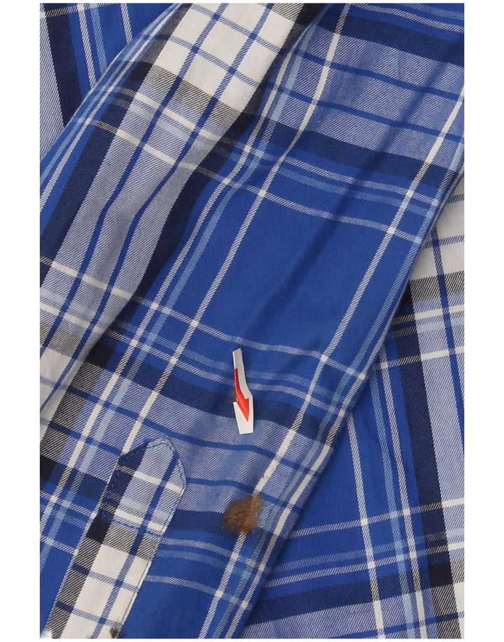 Мужская фланелевая рубашка Chaps XL, синяя клетка, хлопок
