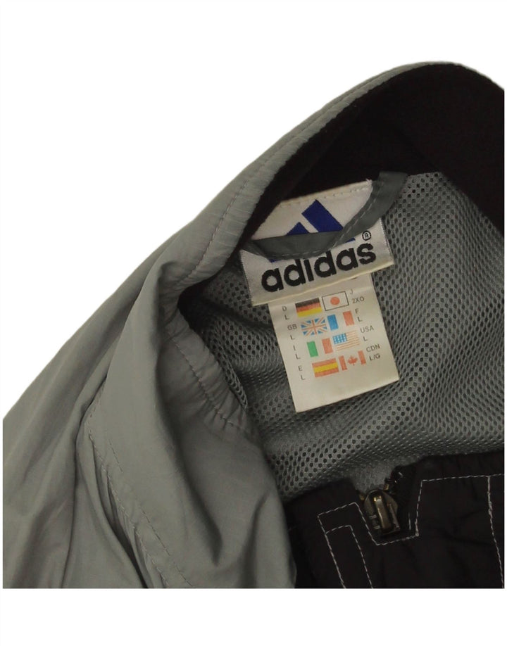 Мужская непромокаемая куртка Adidas UK 40, большая серая, полиэстер с цветными блоками