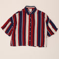 LEE Womens Oversized Crop Shirt Blouse UK 6 XS Multicoloured Striped
