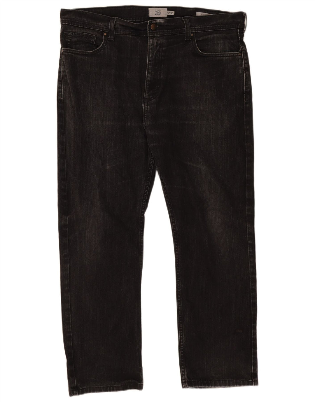 Мужские прямые джинсы Marks & Spencer W38 L29, черные, хлопковые