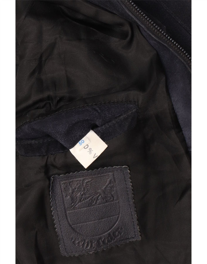 Мужской замшевый бомбер VINTAGE IT 50, темно-синий, кожаный