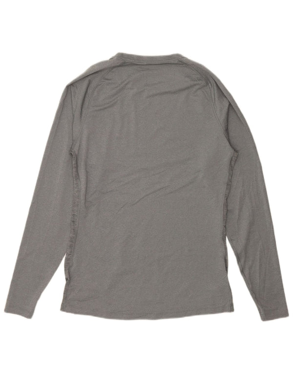 Мужской обтягивающий топ Nike с длинным рукавом XL, серый полиэстер с крапинками