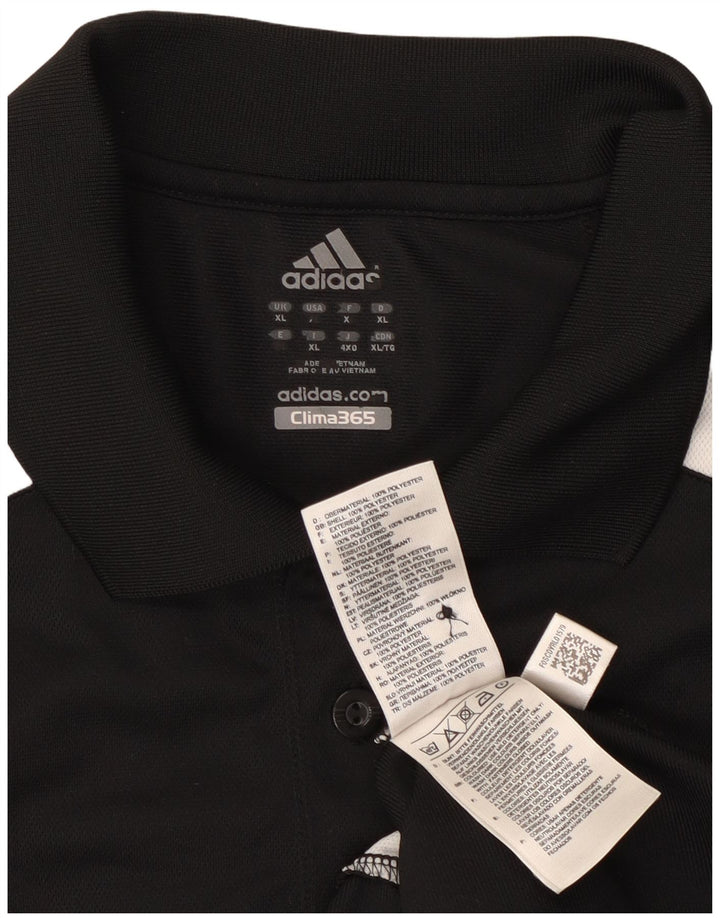 Мужская рубашка-поло Adidas Climalite XL, черная, полиэстер с цветными блоками