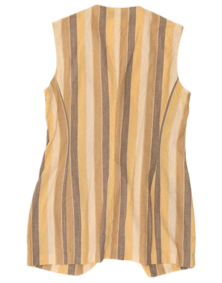 Винтажный женский пиджак без рукавов IT 44, средний, разноцветный в полоску