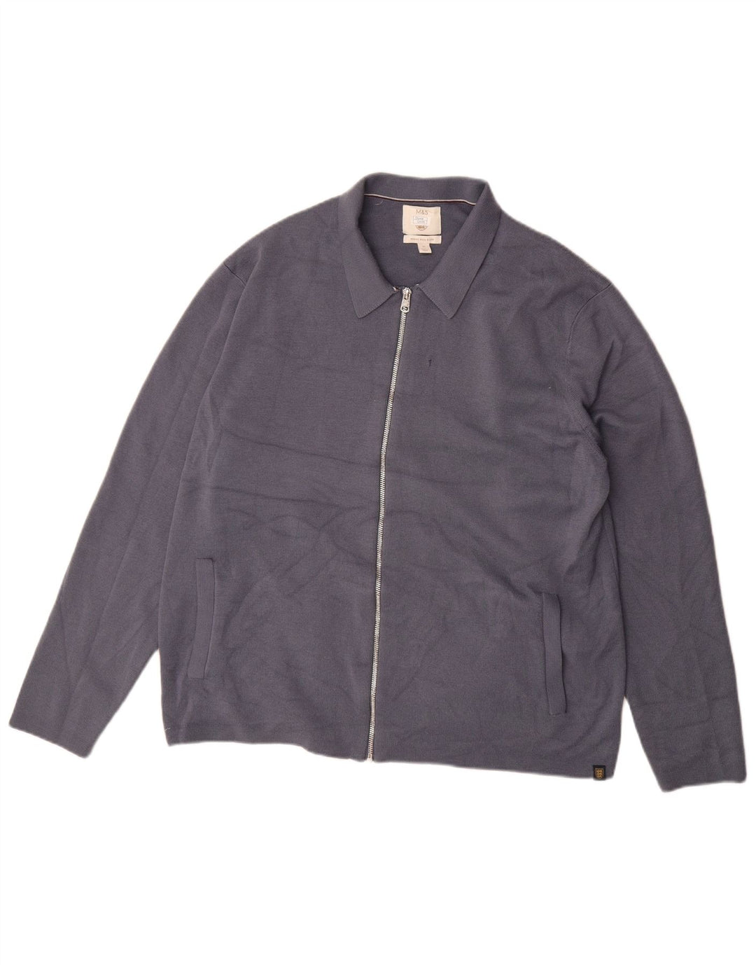 Мужской кардиган-свитер Marks & Spencer XL синий из мериносовой шерсти