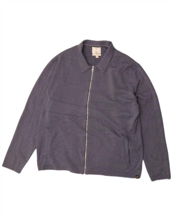 Мужской кардиган-свитер Marks & Spencer XL синий из мериносовой шерсти