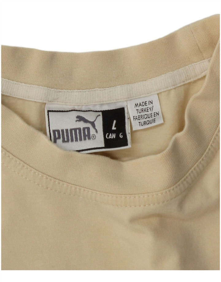 Мужская футболка с рисунком Puma, большая, бежевая