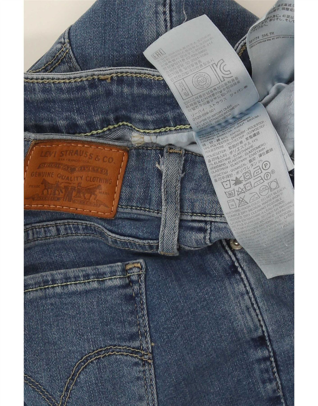 Женские узкие джинсы Levi's 712 W28 L32 синие, хлопок