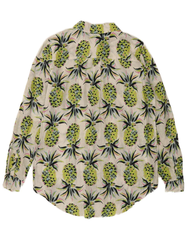 BODEN Женская удлиненная рубашка оверсайз с абстрактным узором UK 8, маленькая зеленая