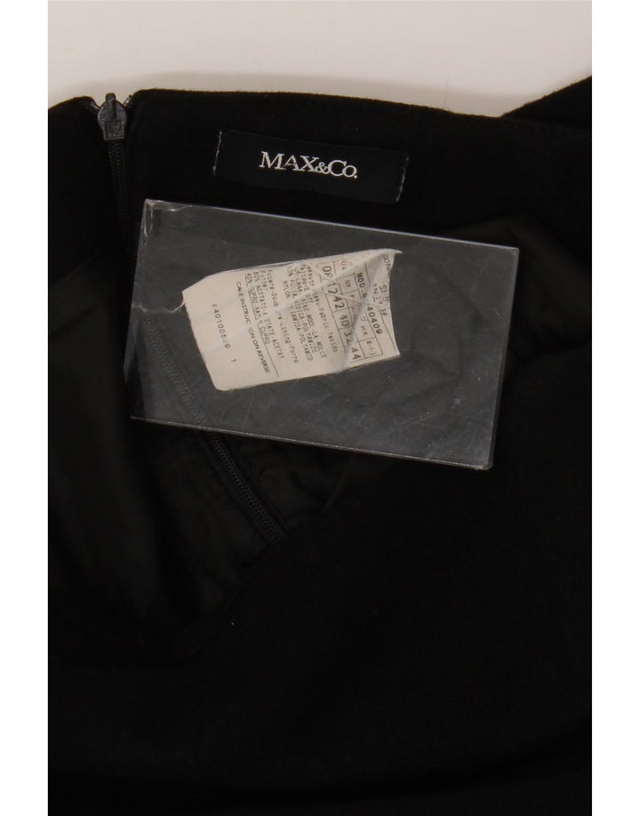 Женская юбка-трапеция Max & Co. UK 12, средний размер W32, черная шерсть
