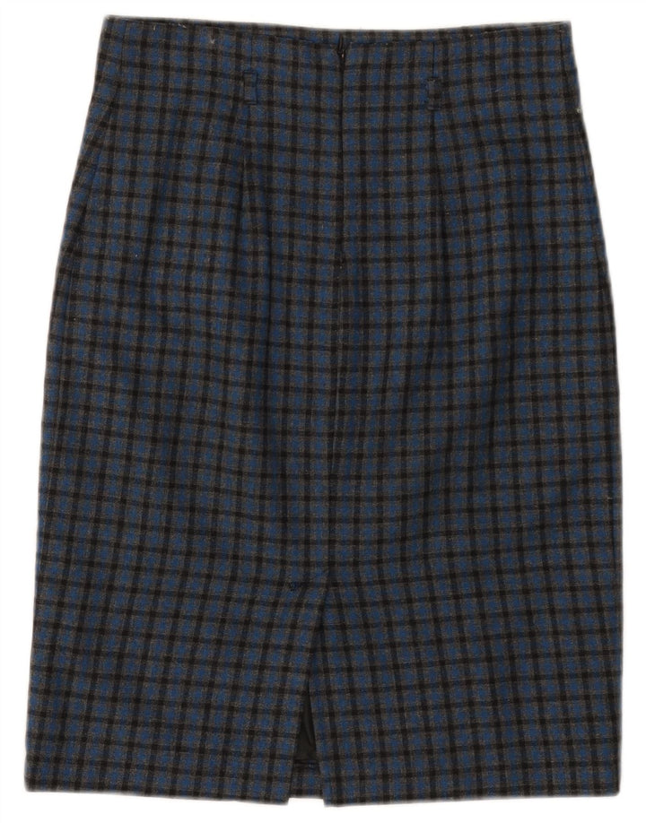 BENETTON Женская юбка-карандаш W28, средний синий в клетку